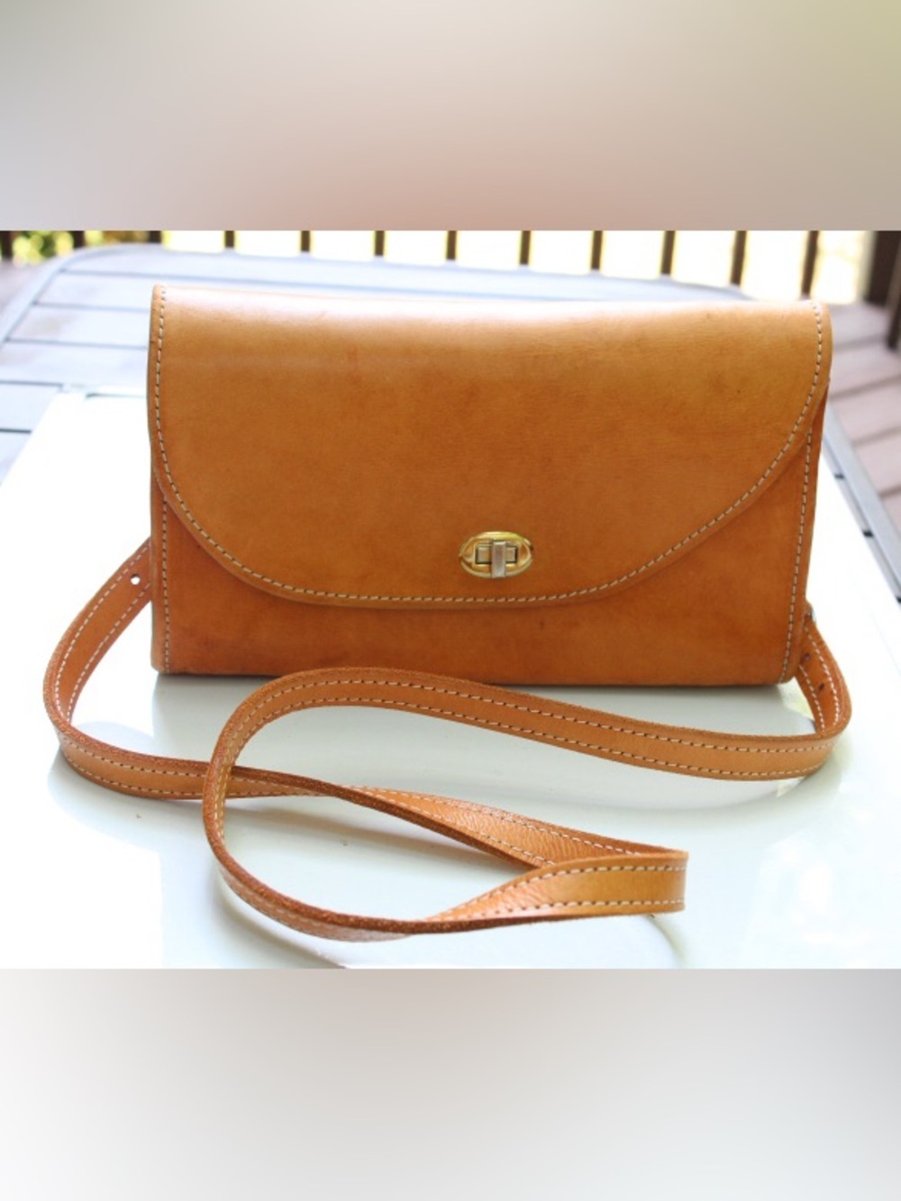 Beautiful Hand made leather turn lock bag